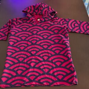 Pink and Black Patterned Hoodie